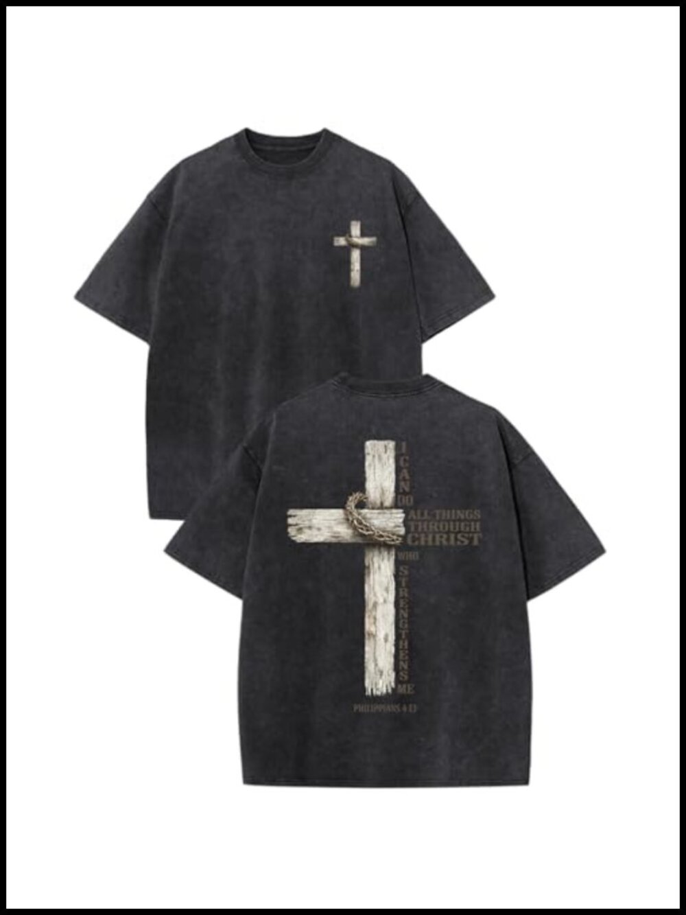Men's Christian Graphic T-Shirt Cotton Crew Neck Faith Cross Bible Verse Tee